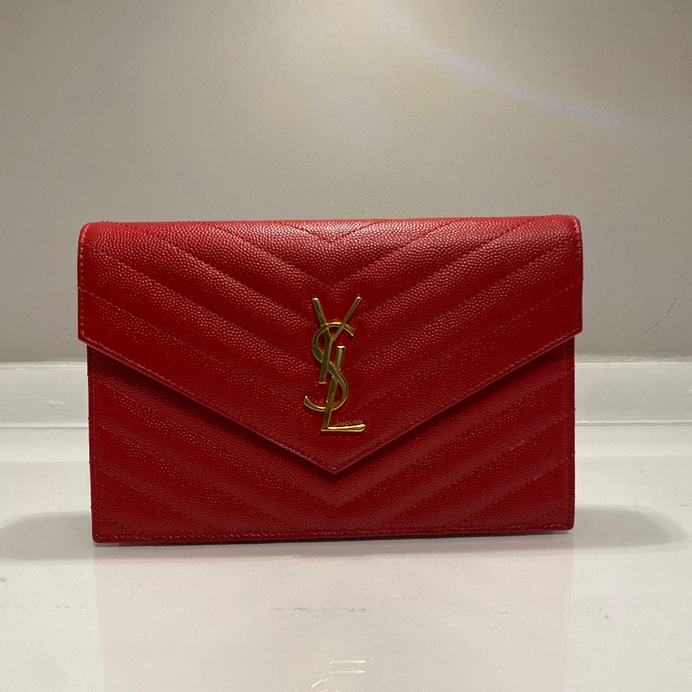 YSL Waller On A Chain - Red